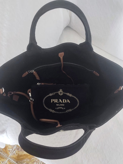 Prada Shopper Canvas con Pochette