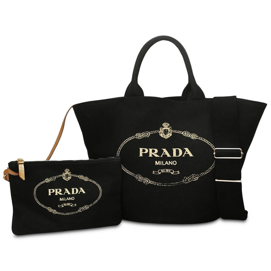 Prada Shopper Canvas con Pochette